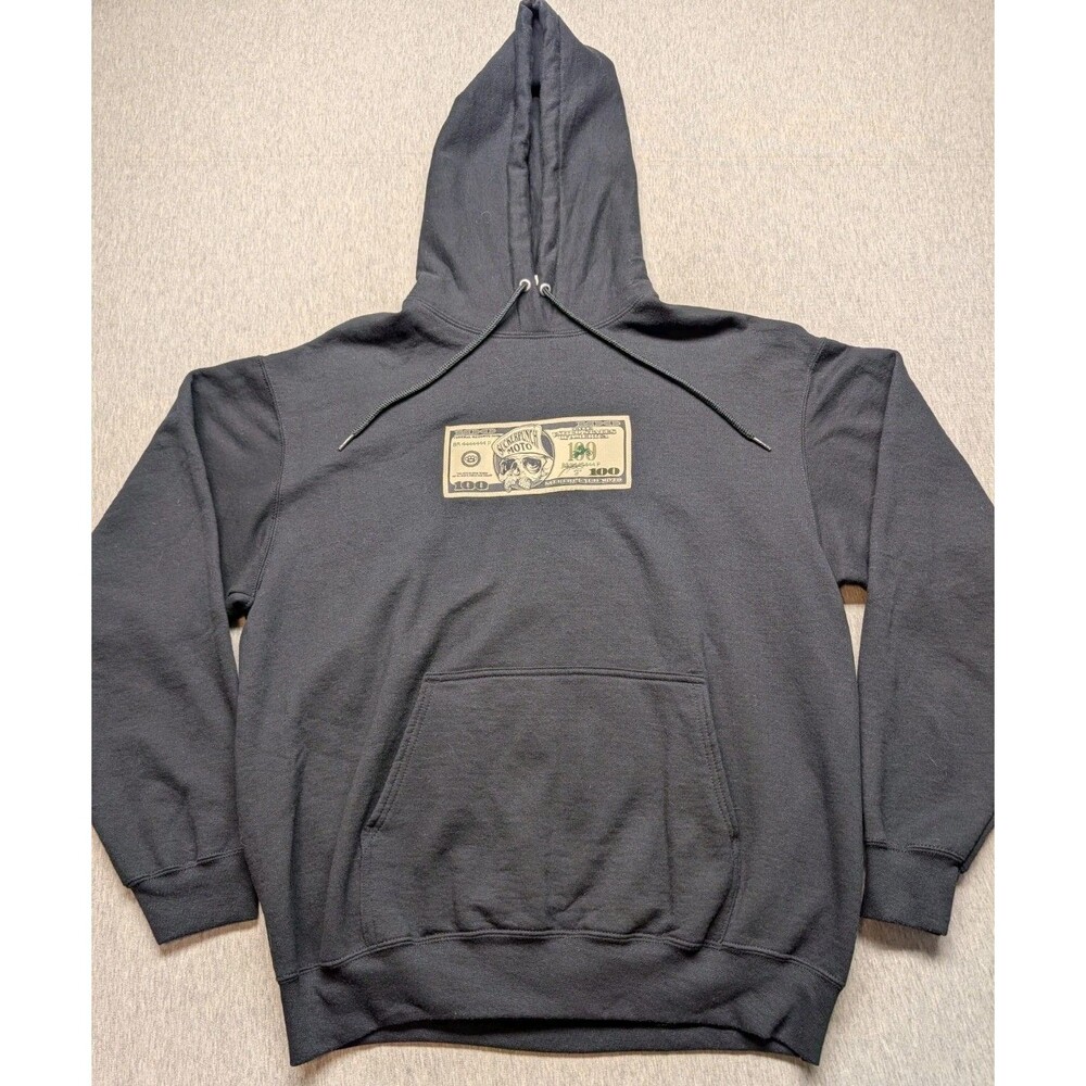 SuckerPunch Moto Hoodie Mens Large Black Biker Graphic Streetwear Pullover